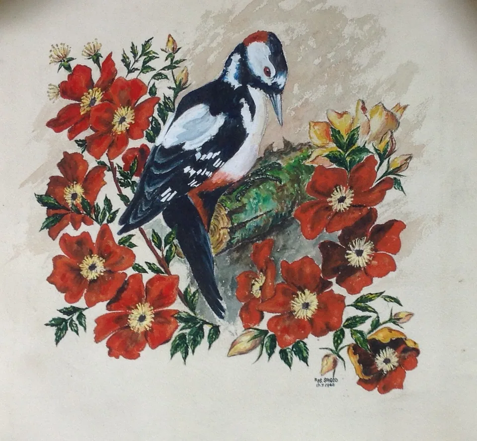 Bird and flowers