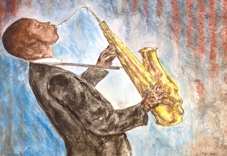 Saxophonist playing